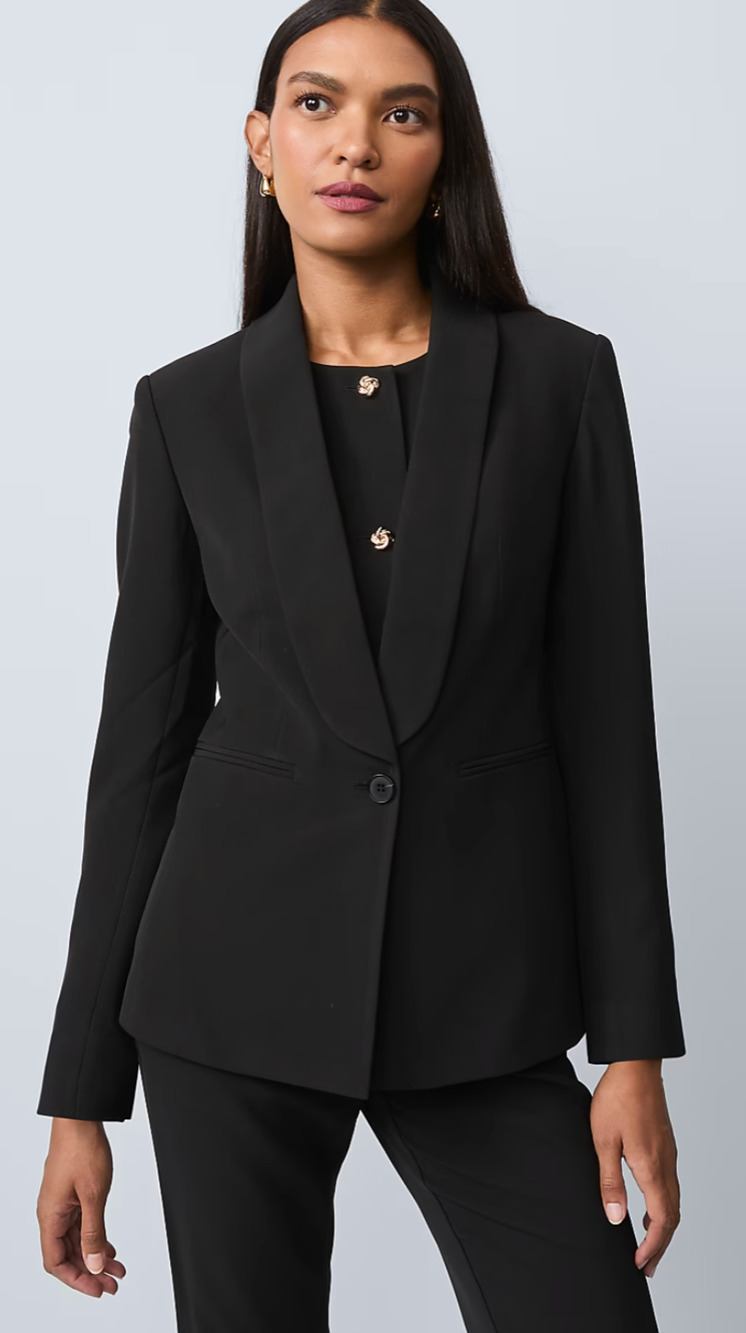 NWT ANN TAYLOR BLACK SHAWL COLLAR BLAZER JACKET SZ 6